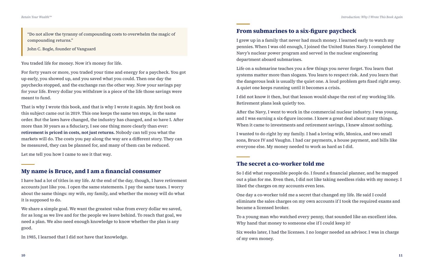 Retain Your Wealth, Introduction, pages 10 and 11